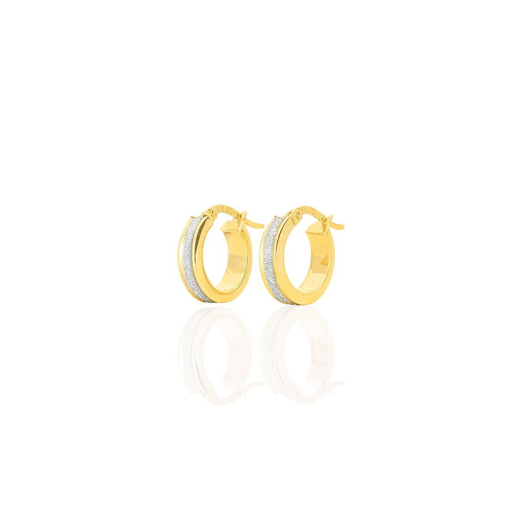 LOLLY FIL GLITTER Damen Creolen Gold 375 (9 Karat)