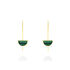 FLORECA Damen Ohrringe Lang Gold 375 (9 Karat) Malachit Gr&uuml;n Mond