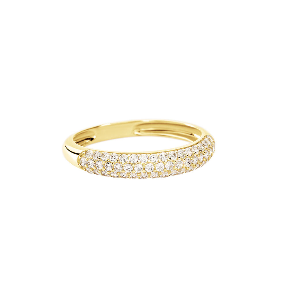 Damen Ring Gold 375 (9 Karat) Zirkonia Wei&szlig;
