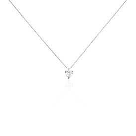 Damen Collier Weißgold 750 synthetischer Diamant 0,52ct Love 45cm - Ketten mit Stein Damen | OROVIVO
