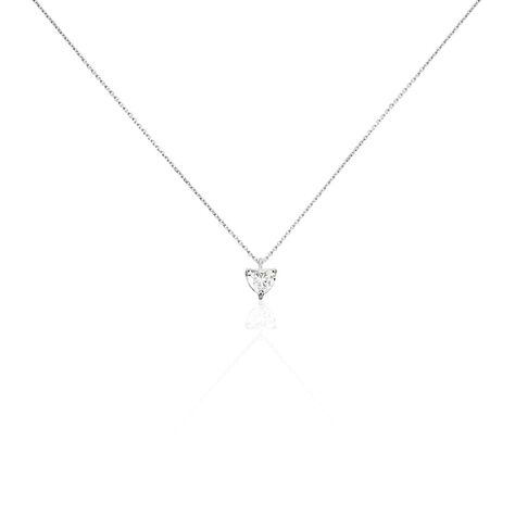 Damen Collier Weißgold 750 synthetischer Diamant 0,52ct Love  - Halsketten Damen | OROVIVO