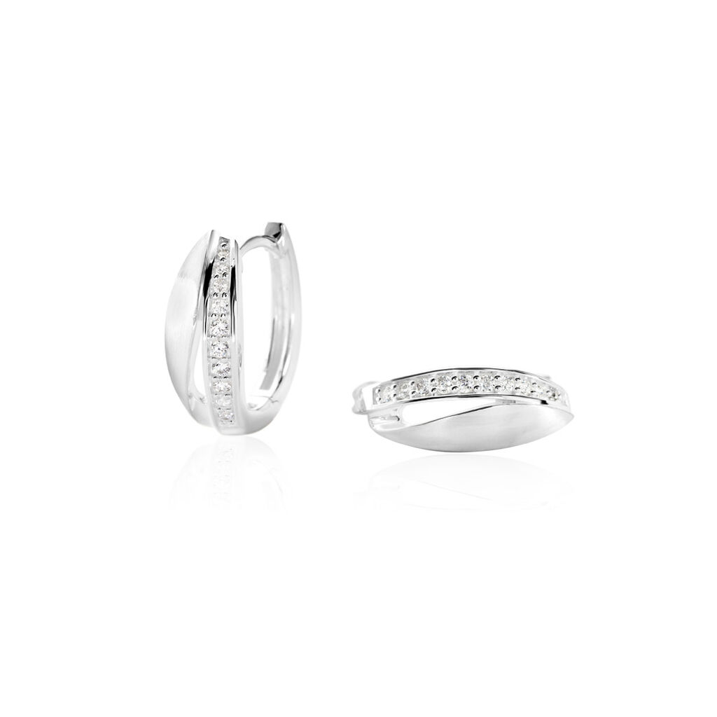 Thumbnail - Damen Creolen Silber Silber 925 Jianna, Creolen mit Stein