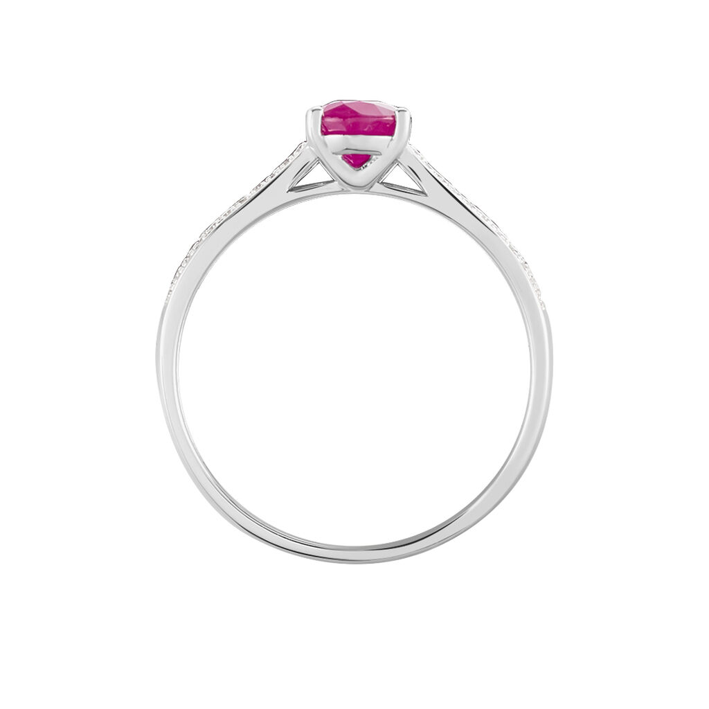 Bague Crista Or Blanc Rubis Et Diamant - Spannringe Damen | OROVIVO