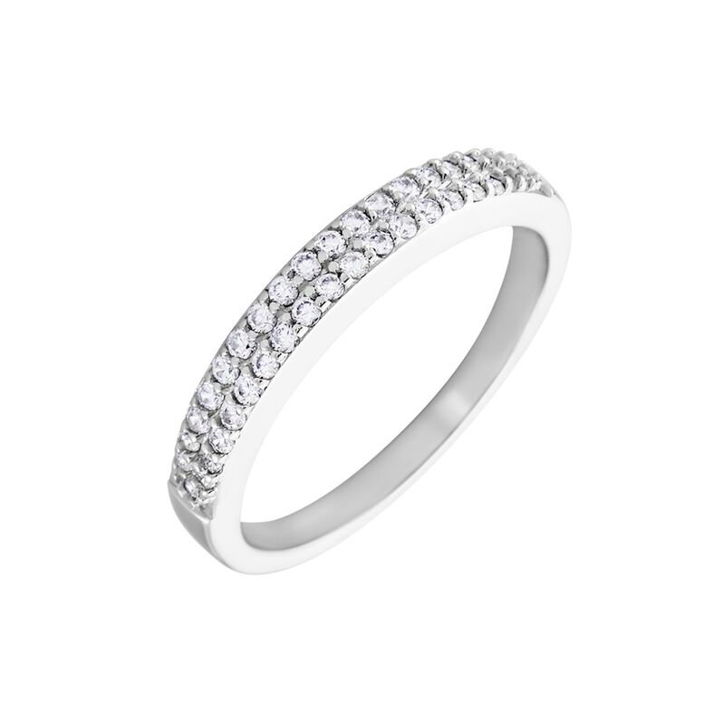 Damen Ring Silber 925 Zirkonia Wei&szlig; 0,45 ct B 1,8 mm - Ringe mit Stein Damen | OROVIVO