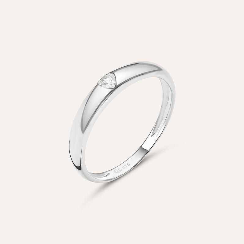 Anello Fascia Claire Oro Bianco Cubic Zirconia - Spannringe Damen | OROVIVO