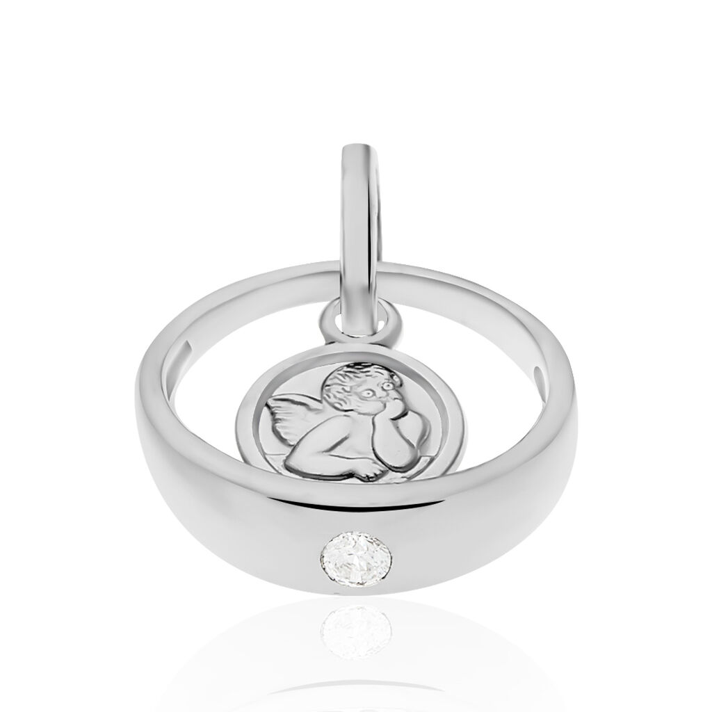 Kinder Anh&auml;nger Silber 925 Zirkonia Wei&szlig; Engel