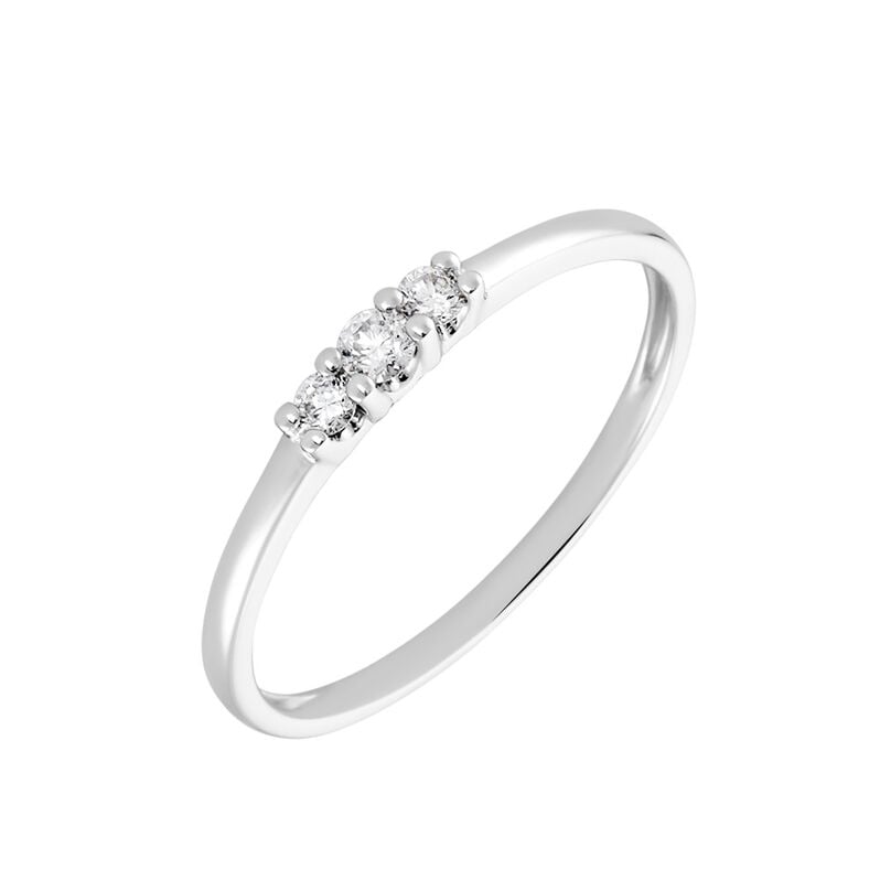 Sabina 1 Damen Ring Wei&szlig;gold 375 (9 Karat) Diamant Wei&szlig; 0,05 ct - Verlobungsringe Damen | OROVIVO