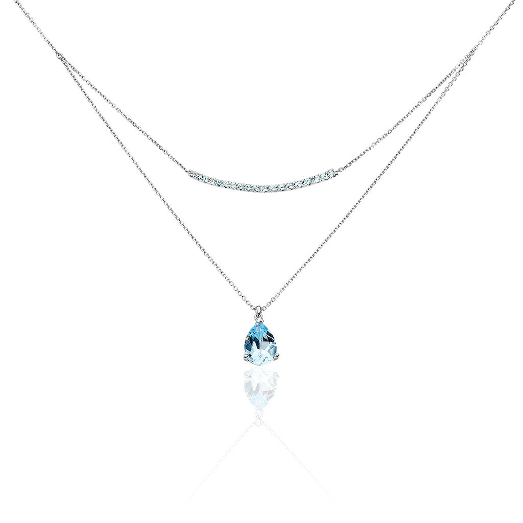 Collier Grace Or Weiss Et Topaze - Spannringe Damen | OROVIVO