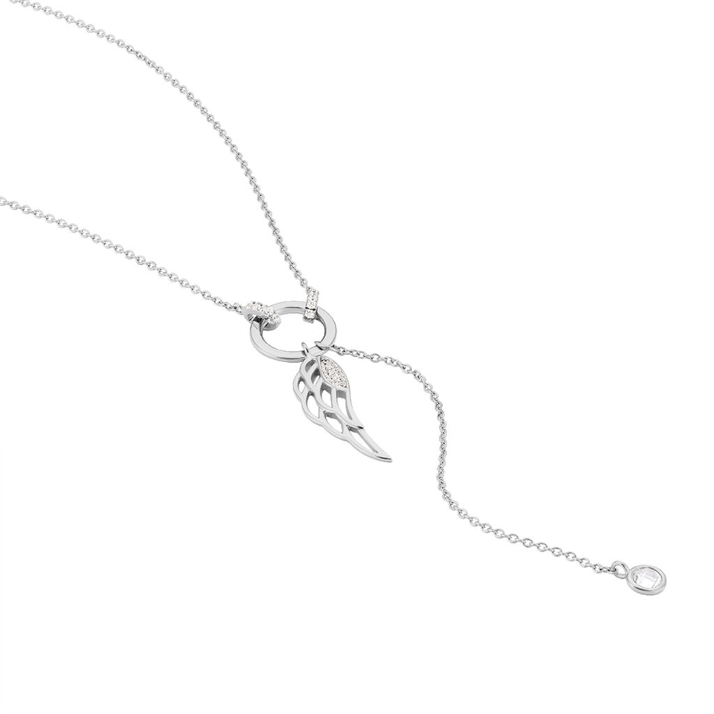 Damen Collier Silber 925 Zirkonia Flügel Kreis - Halsketten Damen | OROVIVO