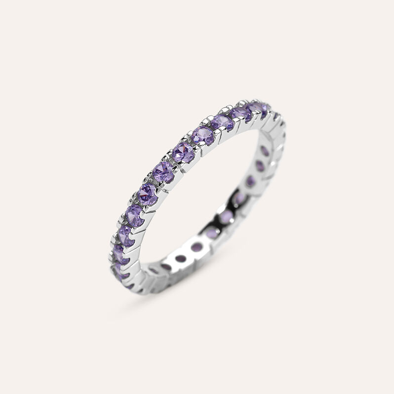 Anello Eternity Silver Rainbow Argento Rodiato Cubic Zirconia - Spannringe Damen | OROVIVO