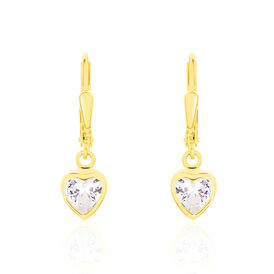 Damen Ohrhänger Gold 333 Zirkonia Herz  - Ohrhänger Damen | OROVIVO