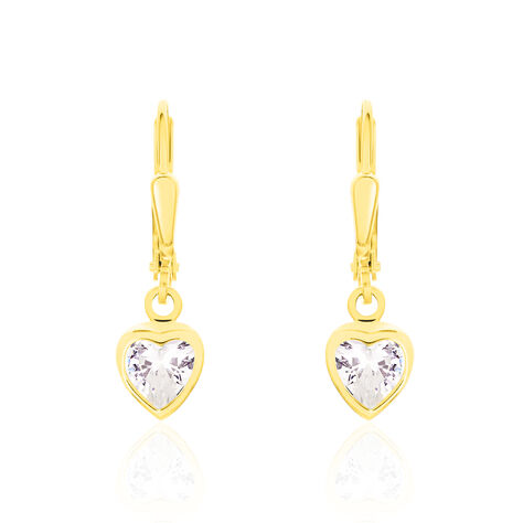 Damen Ohrhänger Gold 333 Zirkonia Herz  - Ohrhänger Damen | OROVIVO