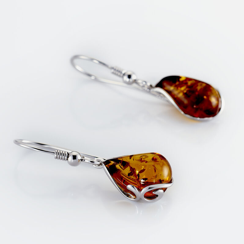Boucles D'oreilles Argent Et Ambre - Spannringe Damen | OROVIVO