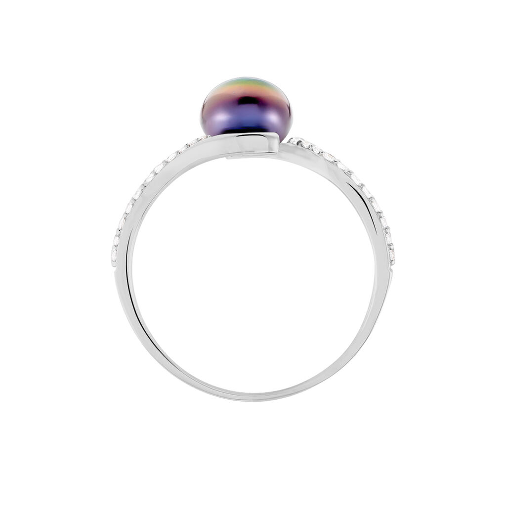 Damenring Weißgold 375 Zuchtperle Zirkonia -  Damen | OROVIVO