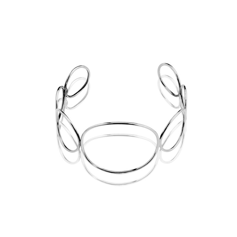 Bracelet Jonc Carla Argent Blanc - Spannringe Damen | OROVIVO