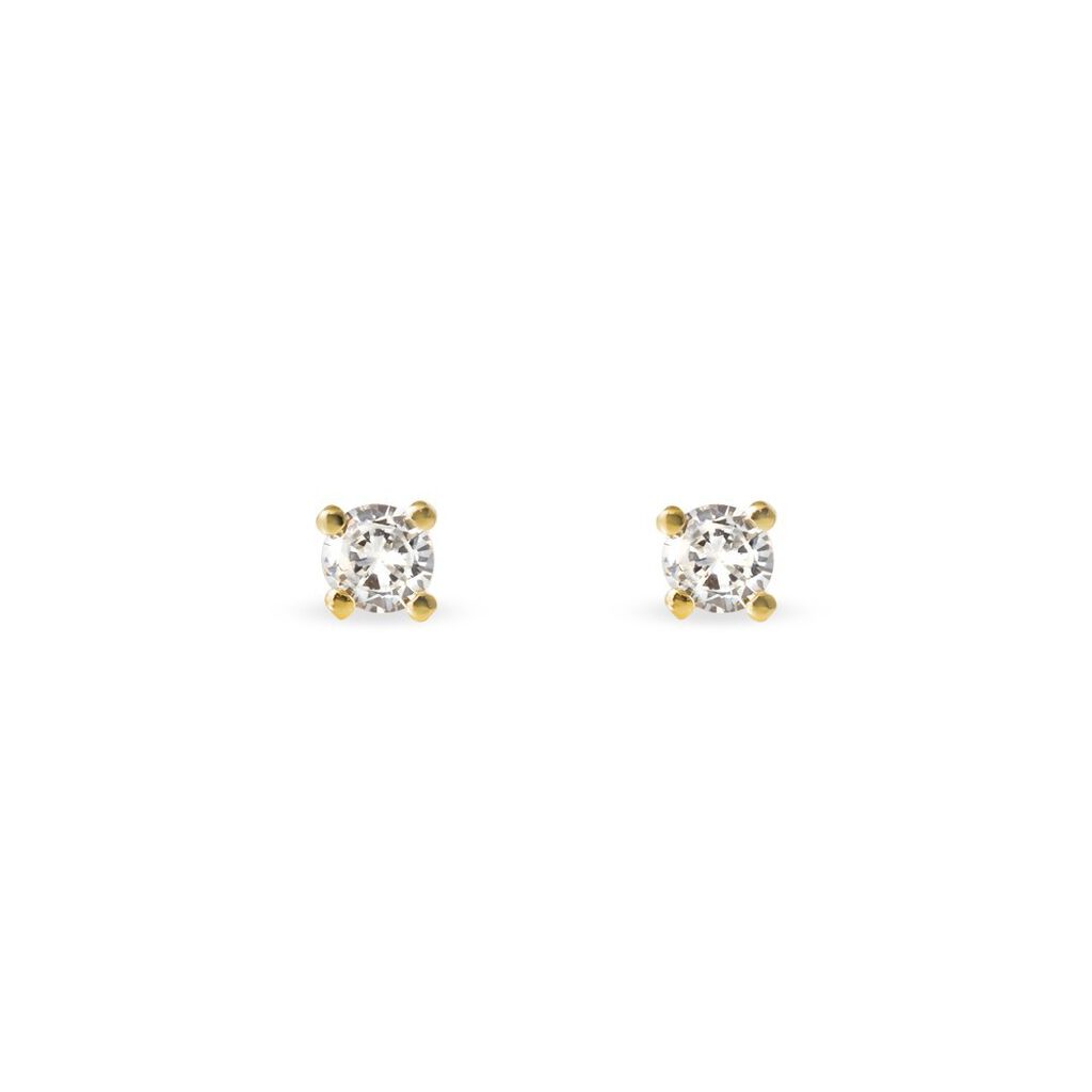 Boucles D'oreilles Puces Collection Victoria Or Jaune Diamant - Spannringe Damen | OROVIVO