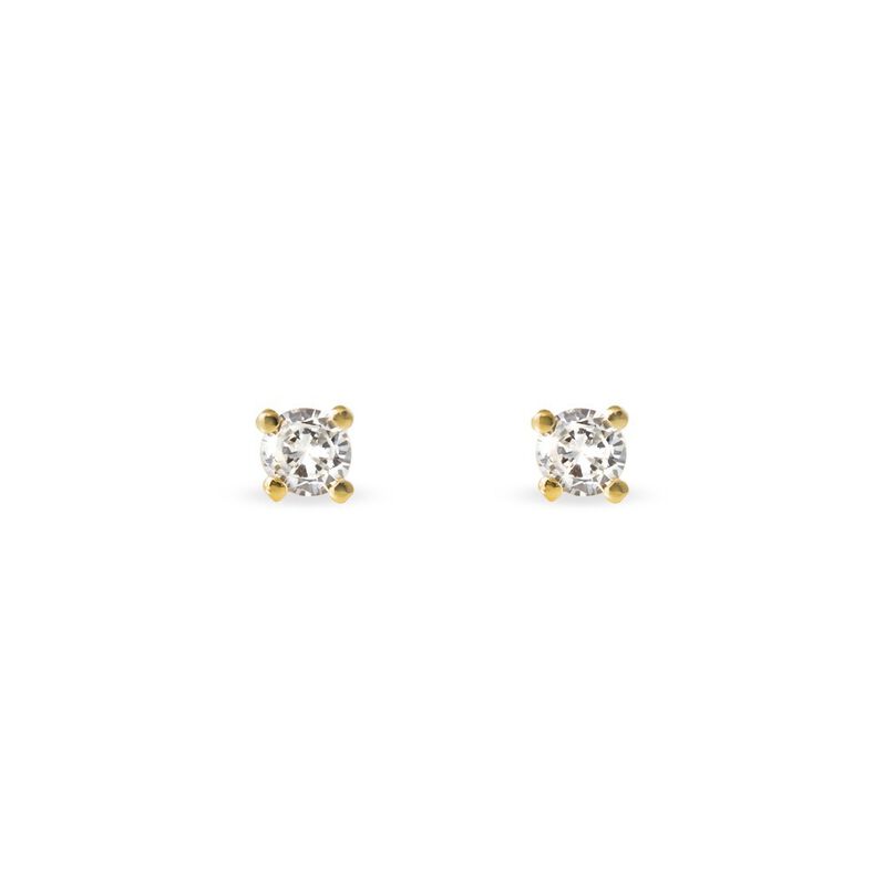 Boucles D'oreilles Puces Collection Victoria Or Jaune Diamant - Spannringe Damen | OROVIVO