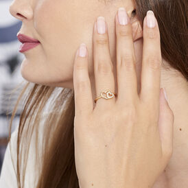 Damenring Messing Gold plattiert Herz Marijana - Ringe mit Stein Damen | OROVIVO