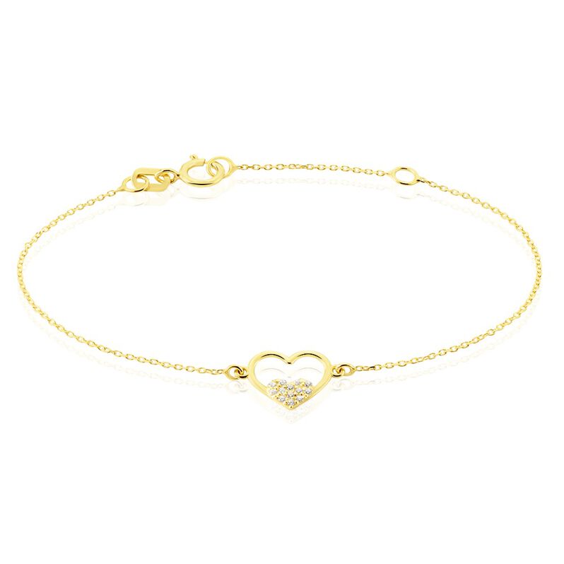 Bracelet Or Jaune Saponaire Oxydes De Zirconium - Spannringe Kinder | OROVIVO