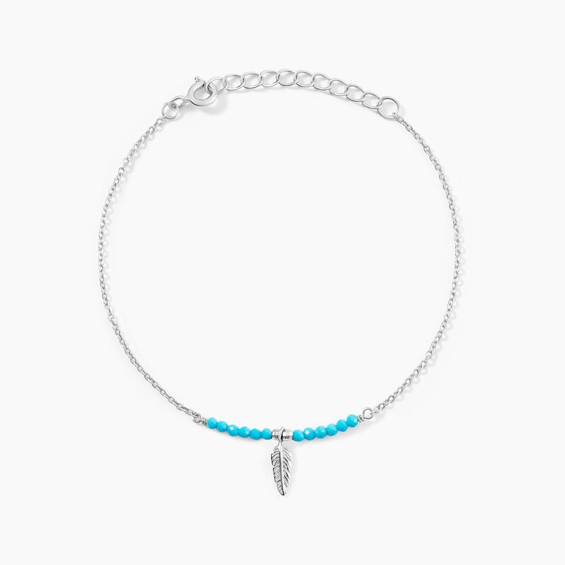 Bracelet Lottie Argent Weiss Turquoise - Spannringe Damen | OROVIVO