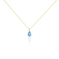 Damen Collier Silber vergoldet 925 Andere Steine Blau Evitta