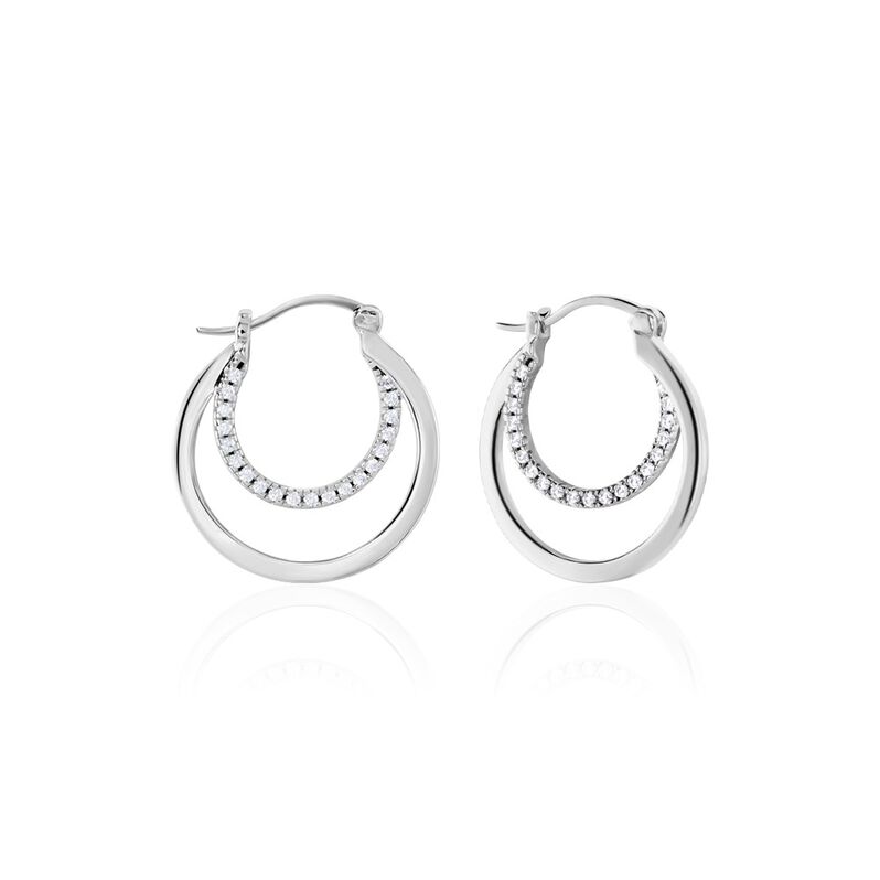 Créoles Argent Weiss Linnette Oxydes De Zirconium - Spannringe Damen | OROVIVO