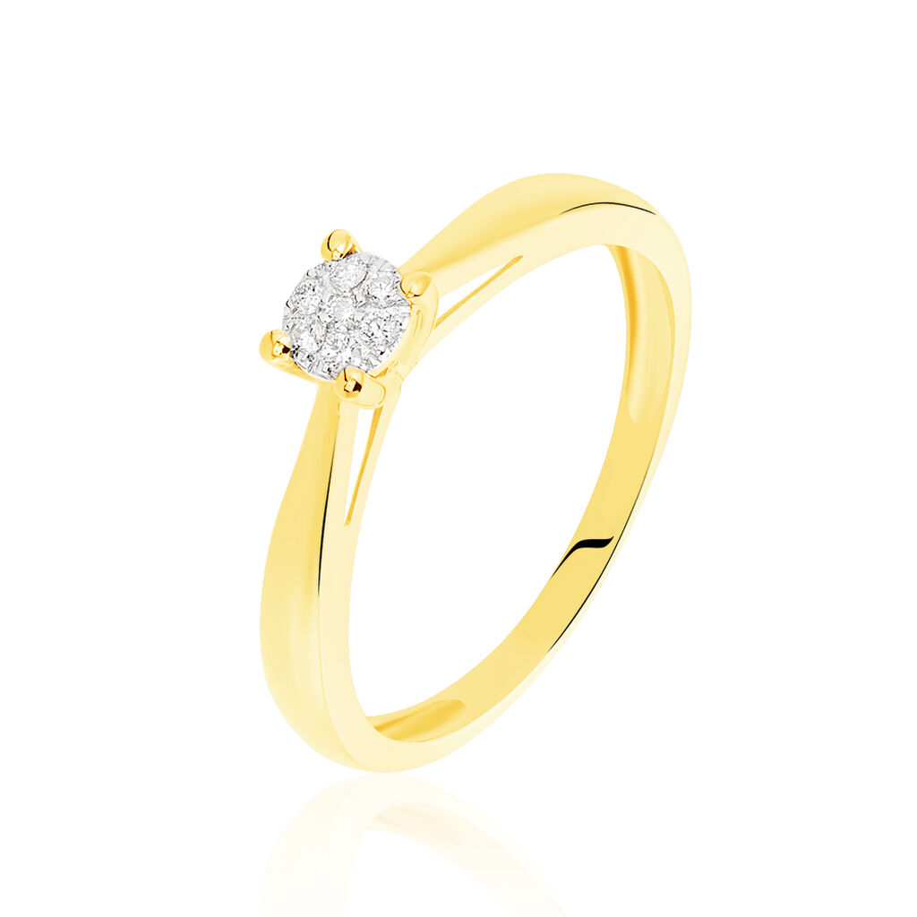 GRACE Damen Ring Gold 375 (9 Karat) Diamant Wei&szlig; 0,07 ct
