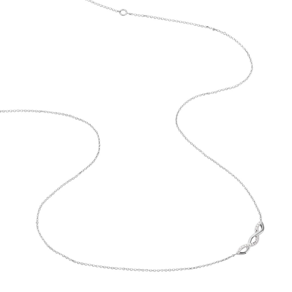 Collier Or Weiss Vague Ajouree Diamants - Spannringe Damen | OROVIVO