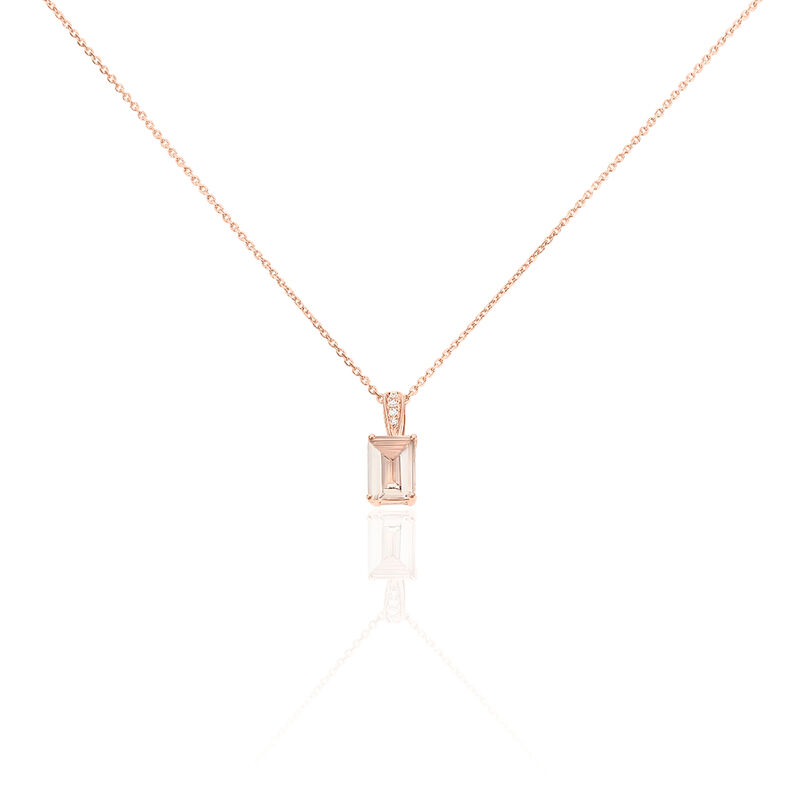 Collier Or Rose Morganite Et Diamant - Spannringe Damen | OROVIVO