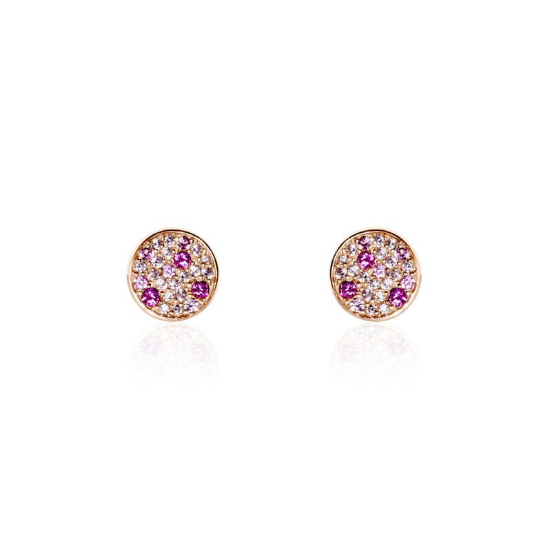 Boucles D'oreilles Puces Nelig Argent Rose Oxyde De Zirconium - Spannringe Damen | OROVIVO