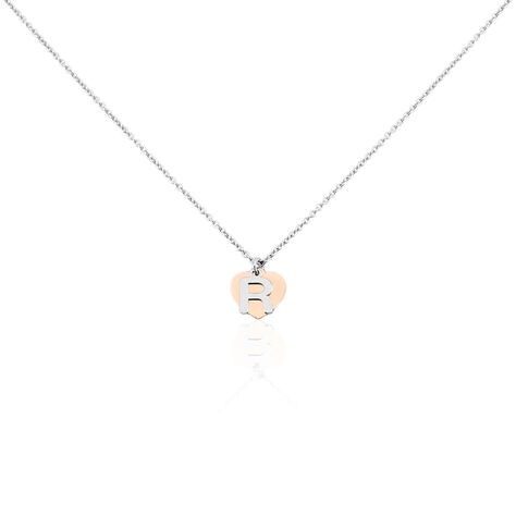 Damen Halskette Silber 925 Bicolor Buchstabe R - Halsketten Damen | OROVIVO