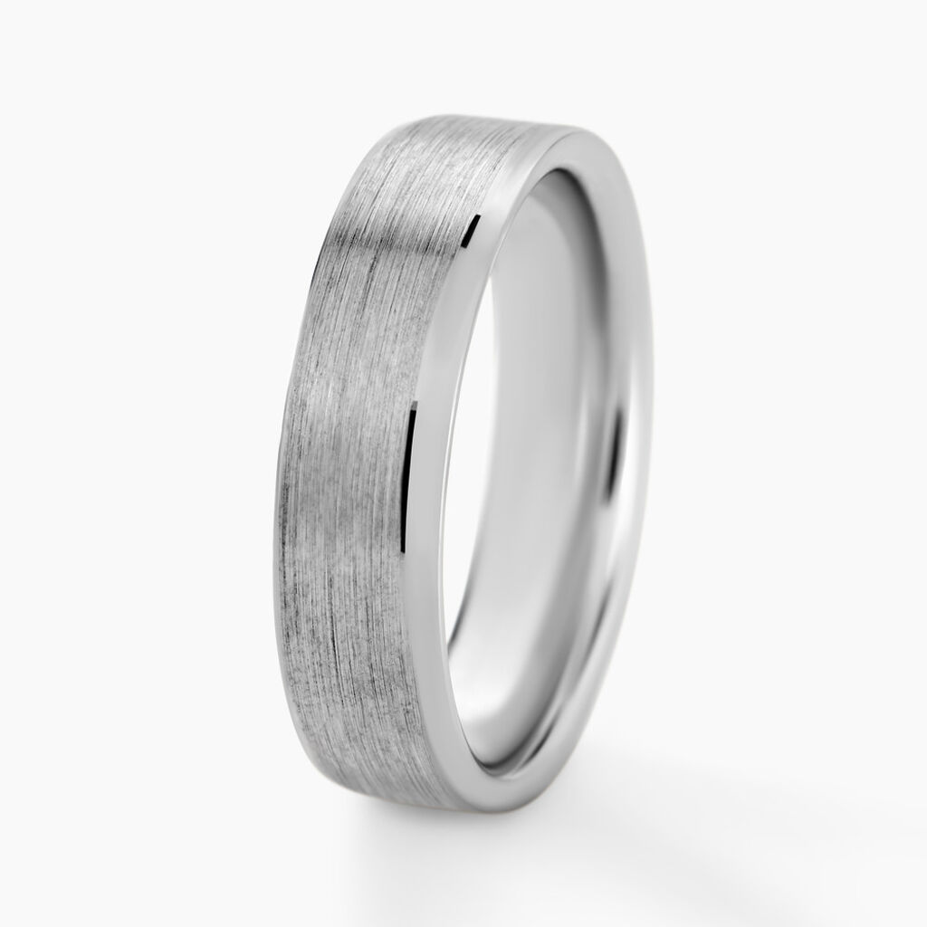 Alliance Anne-esther Ruban Plat Argent Blanc - Spannringe Familie | OROVIVO