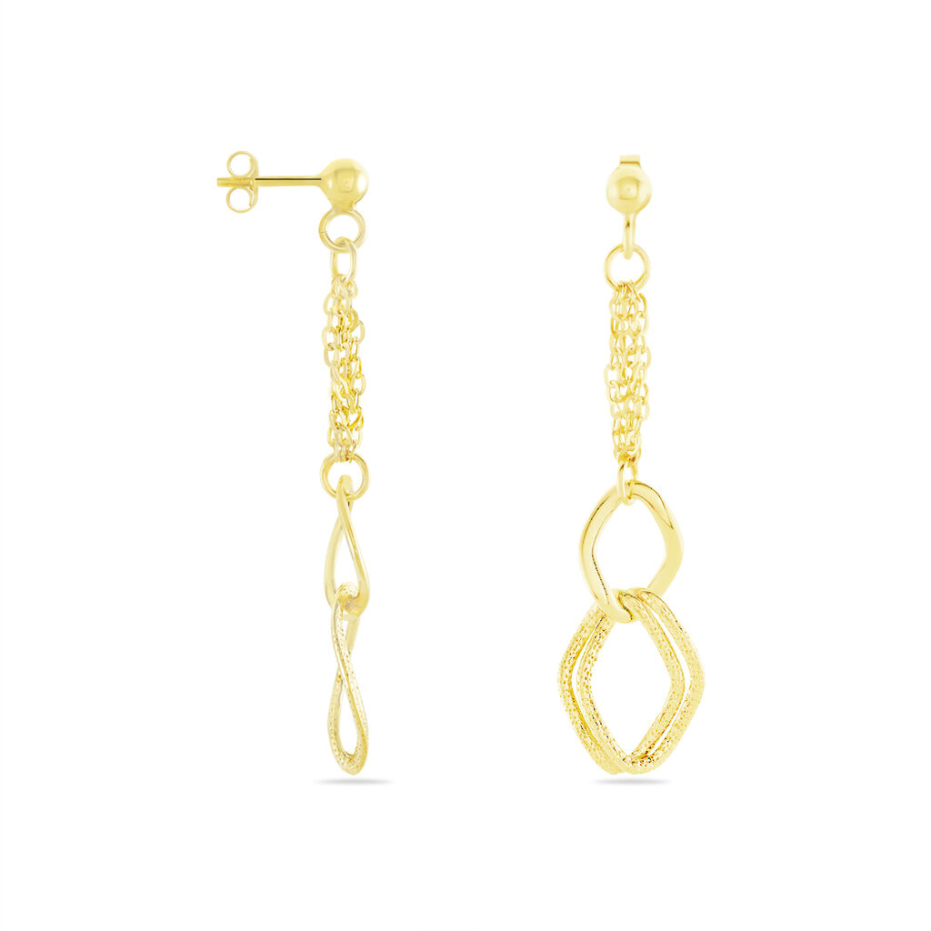 BLINDA Damen Ohrringe Lang Gold 375 (9 Karat) Kettenglieder