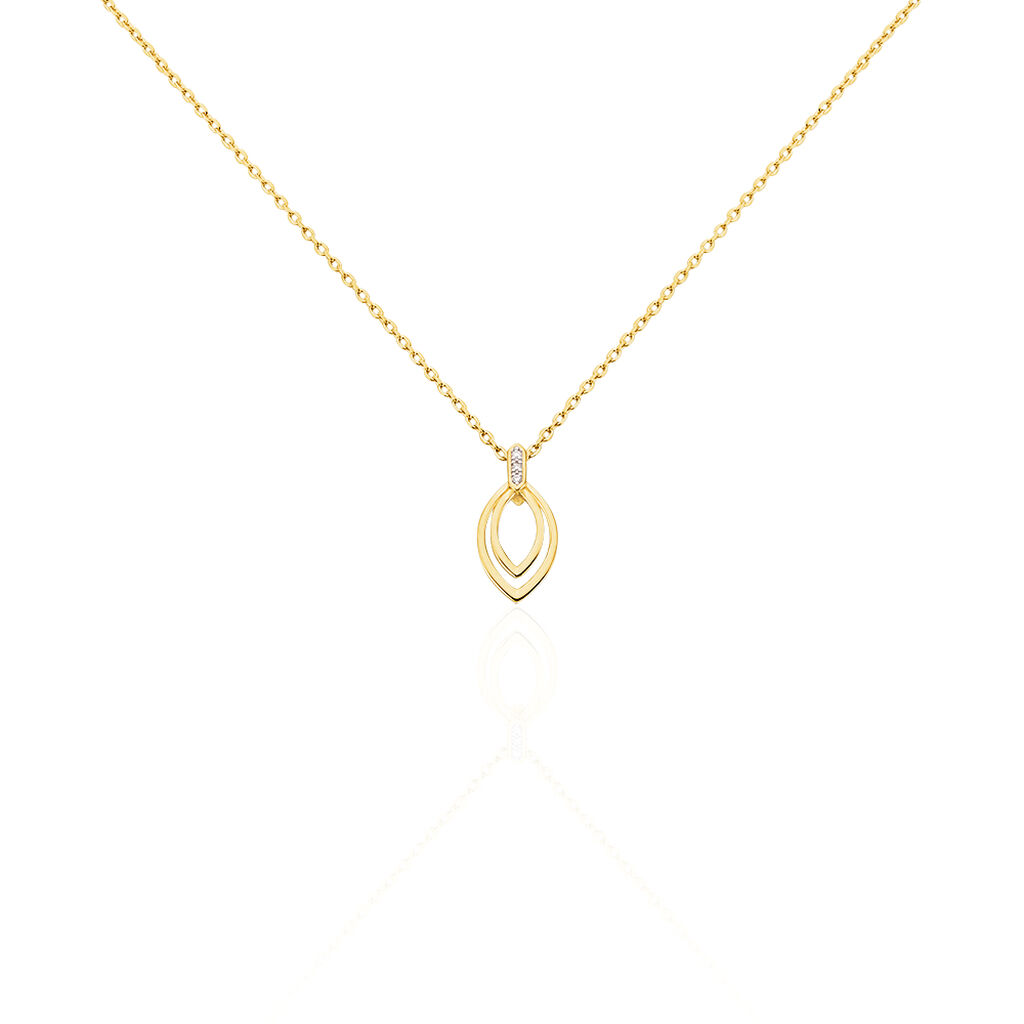 Damen Collier Silber vergoldet 925 Diamant 0,02ct Mandel Varna - Halsketten Damen | OROVIVO