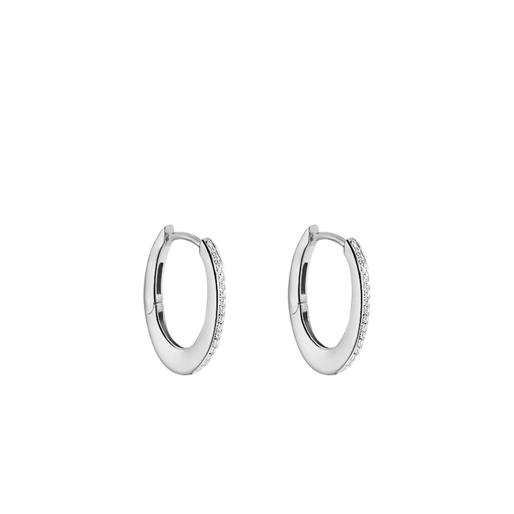 IVANA Damen Creolen Silber 925 Zirkonia Wei&szlig; 0,14 ct
