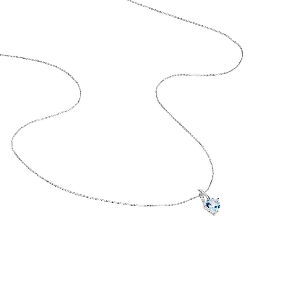 Collier Bertille Or Weiss Et Topaze - Spannringe Damen | OROVIVO