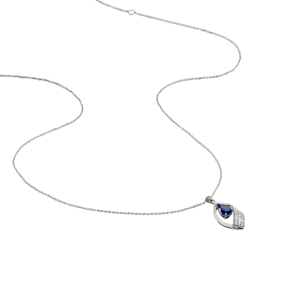 Collier Odila Or Blanc Saphir Diamant - Spannringe Damen | OROVIVO