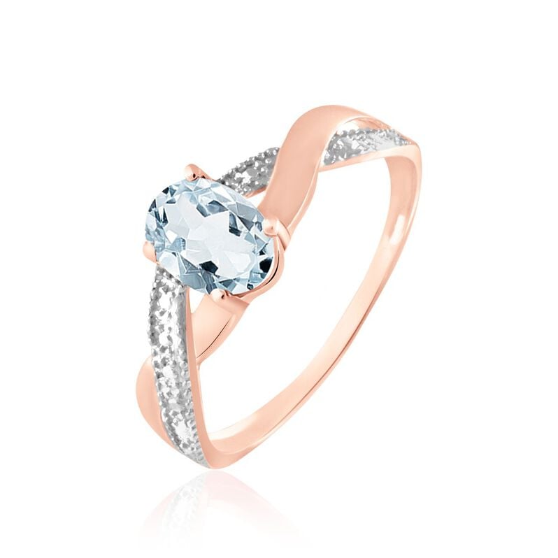 Bague Candice Or Rose Aigue Marine - Spannringe Damen | OROVIVO