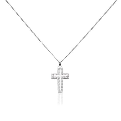 Damen Kette Silber 925 Zirkonia Kreuz - Halsketten Damen | OROVIVO