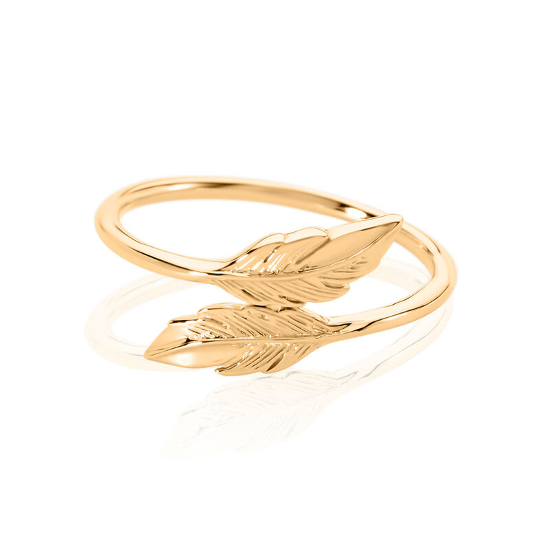 GIA Damen Ring Vergoldet Feder B 10 mm - Ringe Damen | OROVIVO