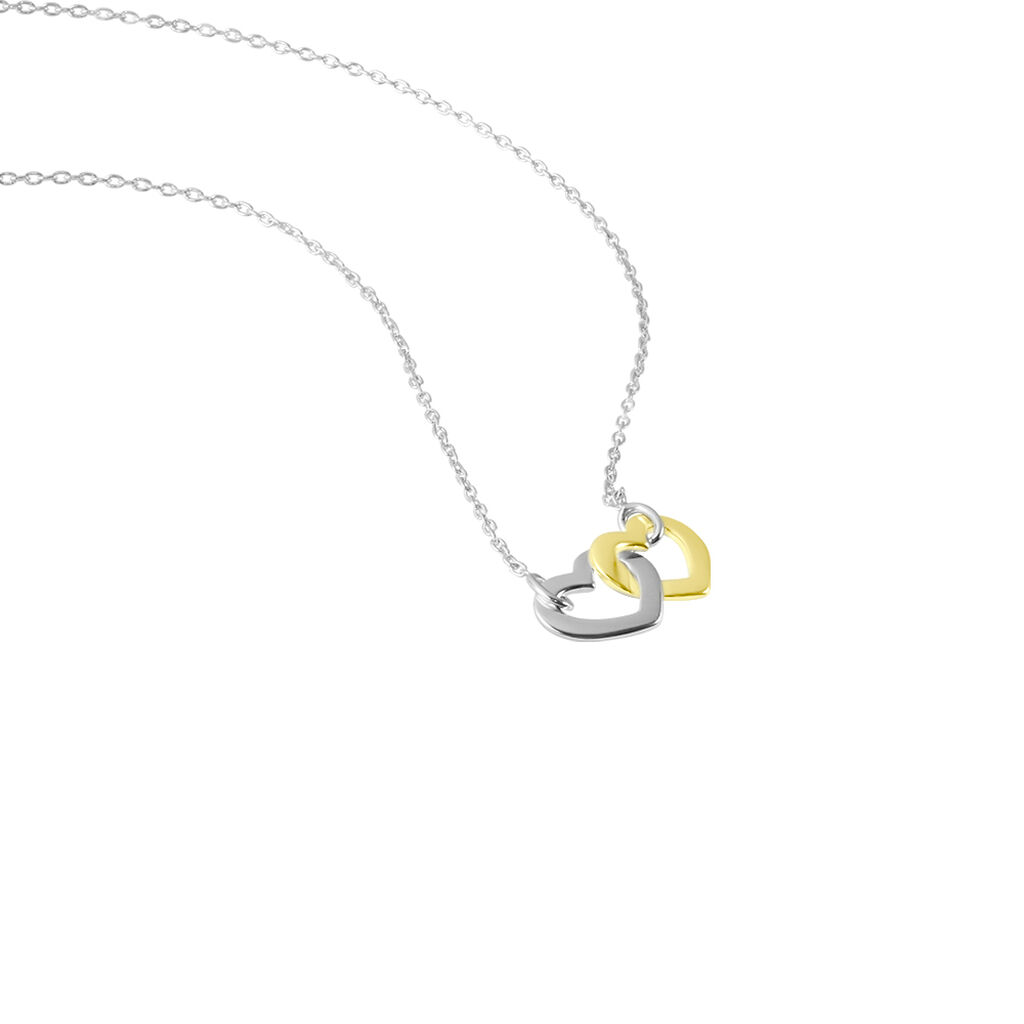 Freundschaftskette Silber 925 Bicolor Doppelherz - Halsketten Damen | OROVIVO