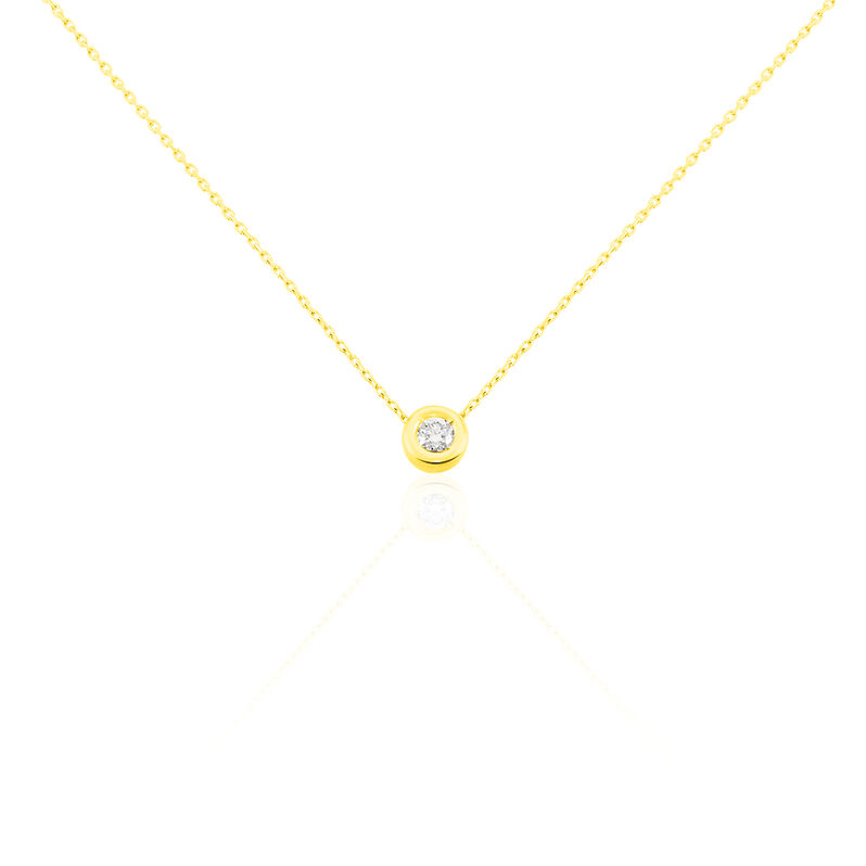 Damen Collier Gold 750 Diamant 0,2ct Paris - Halsketten Damen | OROVIVO