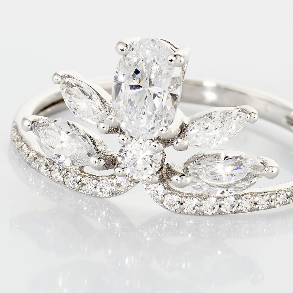 Bague Or Weiss Kaelle Fleur Oxydes Multi - Spannringe Damen | OROVIVO