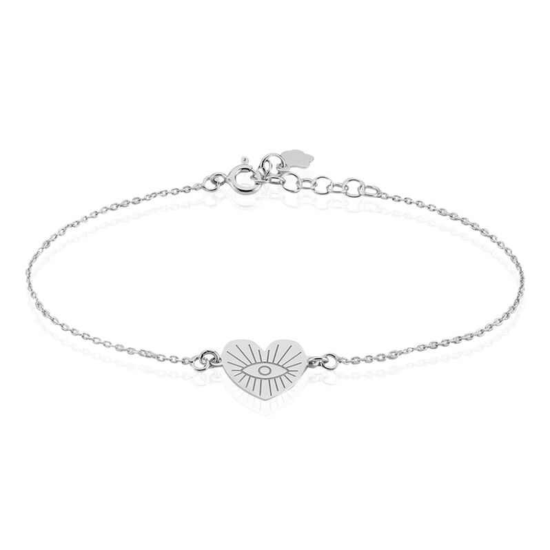 Bracelet Argent Rhodie Paolina Cœur Oeil - Spannringe Damen | OROVIVO