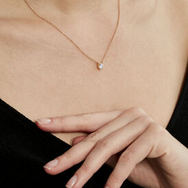 Damen Halskette Messing Gold 750 plattiert Solitär - Ketten mit Anhänger Damen | OROVIVO