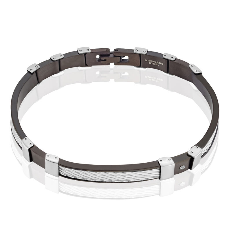 Bracelet Balkiss Acier Blanc Pierre De Synthese - Spannringe Herren | OROVIVO