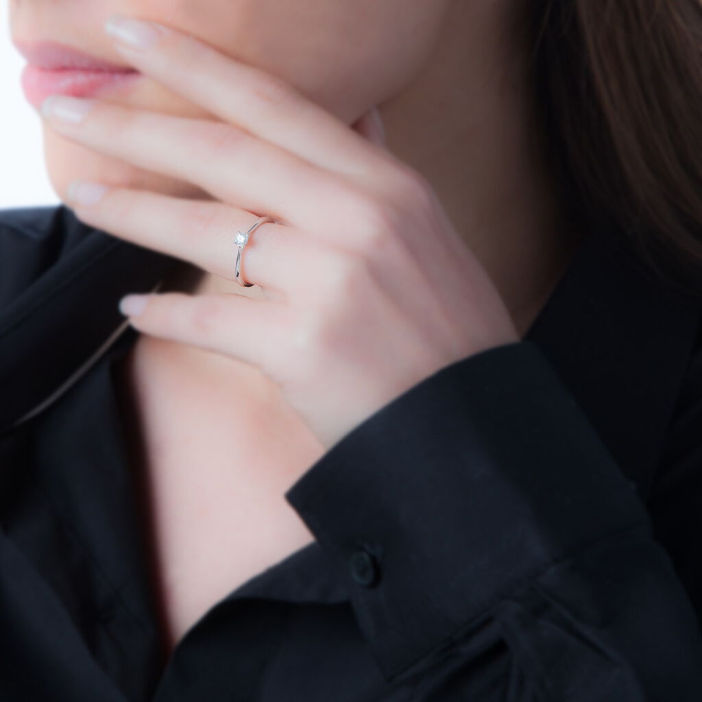Damen Ring Weißgold 375 Diamant 0,16ct Victoria  - Solitärringe Damen | OROVIVO