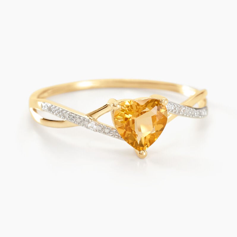Bague Clothilde Or Jaune Citrine Et Oxyde - Spannringe Damen | OROVIVO