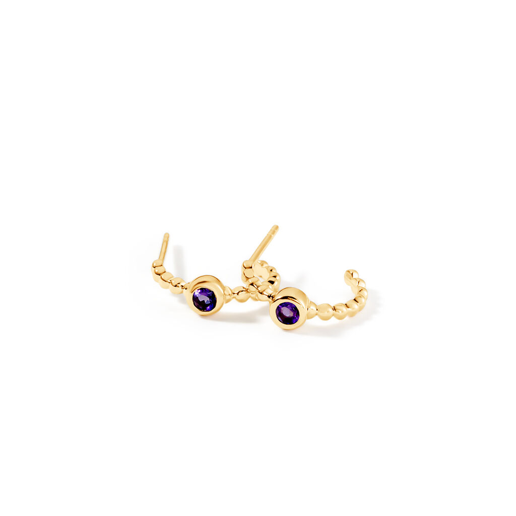 LYKKE Damen Ohrstecker Gold 375 (9 Karat) Amethyst Violett 0,3 ct Kreis