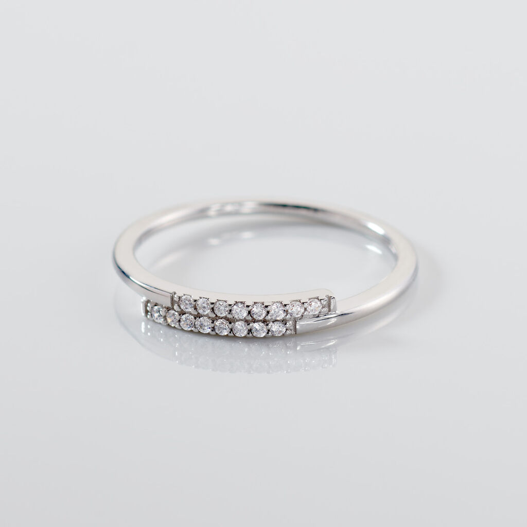 SENNA Damen Ring Wei&szlig;gold 375 (9 Karat) Zirkonia Wei&szlig; 0,03 ct